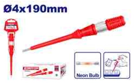 Professional Voltage Test Pencil AC 100-500V - 4x190mm Slotted Size Safety Testing Tool Plastic Hanger Packed Electrical Equipment